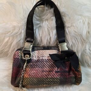 LeSportsac Plaid Multicolor Satchel Bag with Black Trim